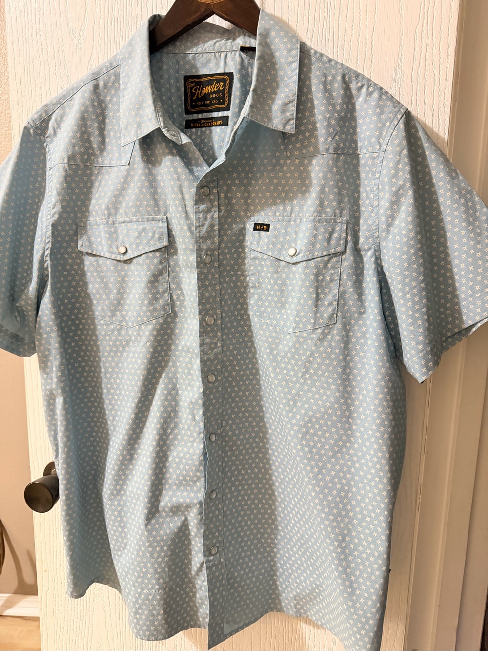 Howler Brothers Light Blue Short-Sleeve Button-Down Shirt
